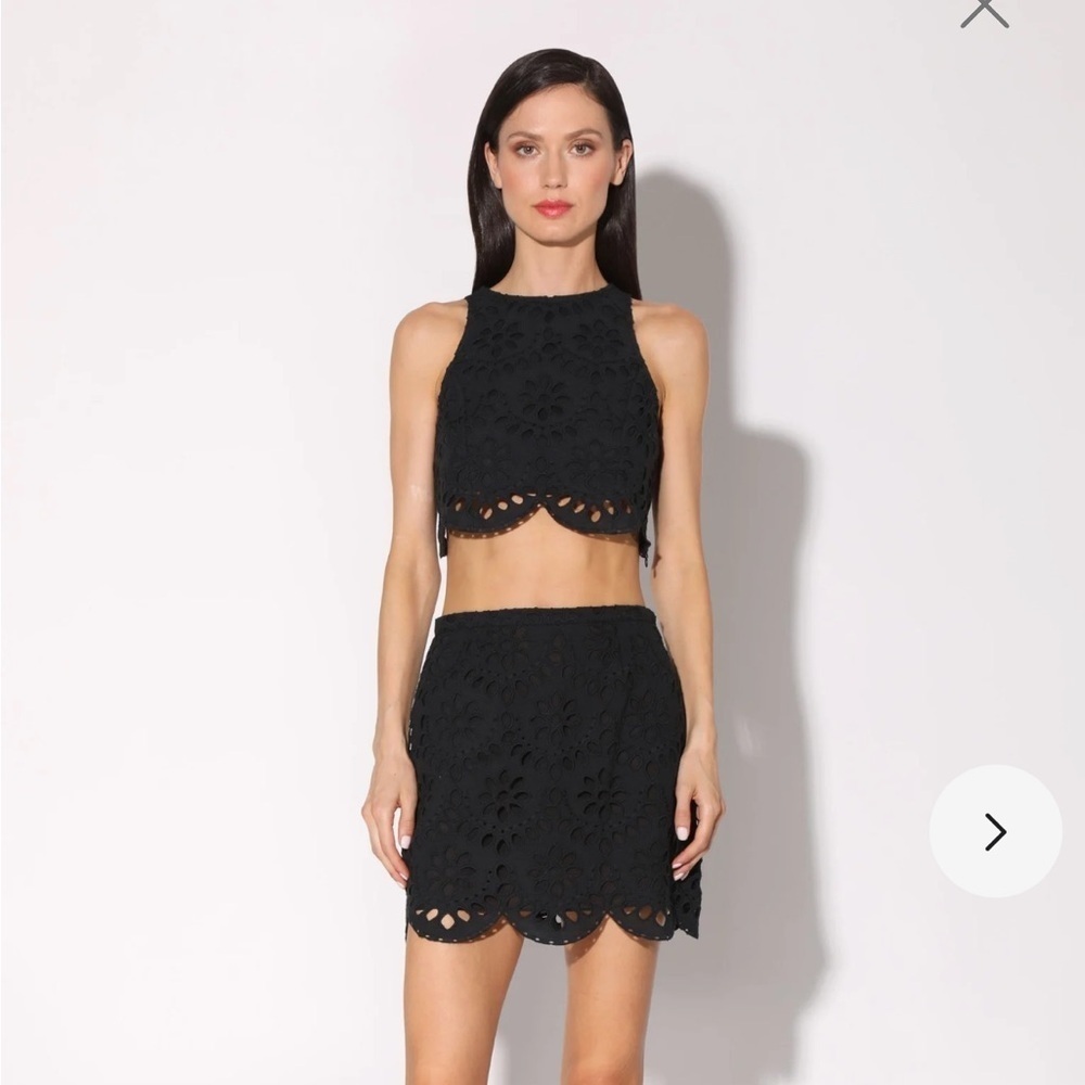 Walter Baker Black Meryl Crop Top Large Cotton NWT